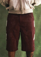 LONSOM Fantasy Leather Shorts Burgundy