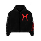 the source LONSOM Rhinestone Zip Hoodie