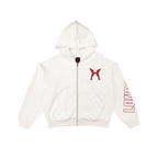 LONSOM Rhinestone Zip Hoodie White