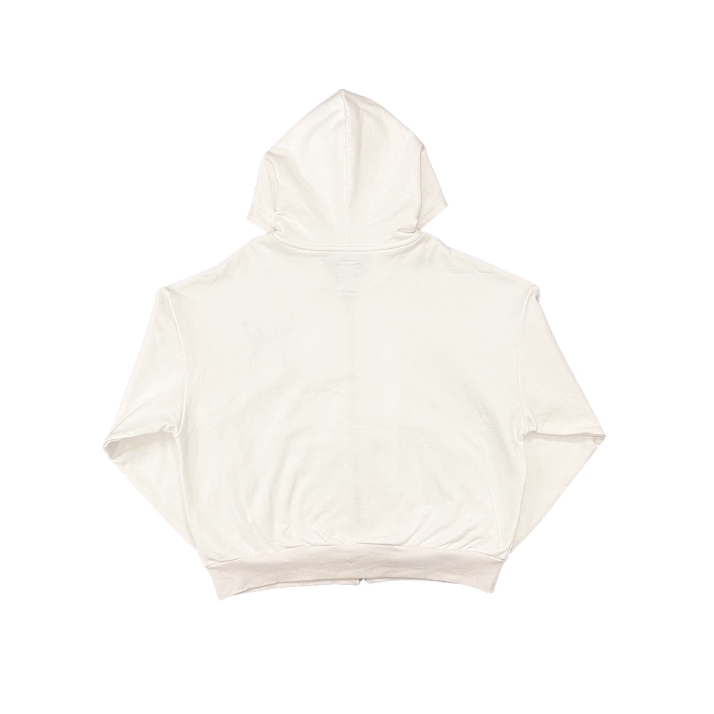 LONSOM Rhinestone Zip Hoodie White