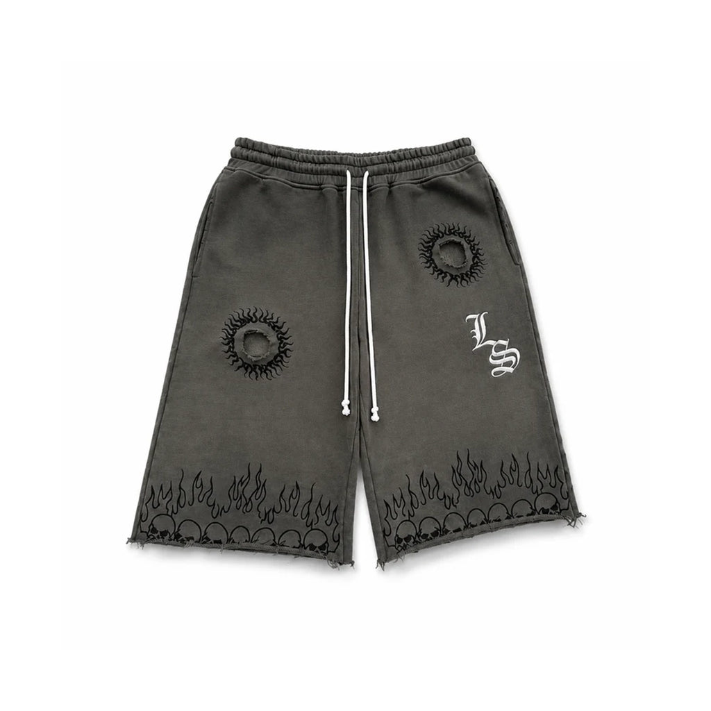 LONSOM Skull Shorts Green