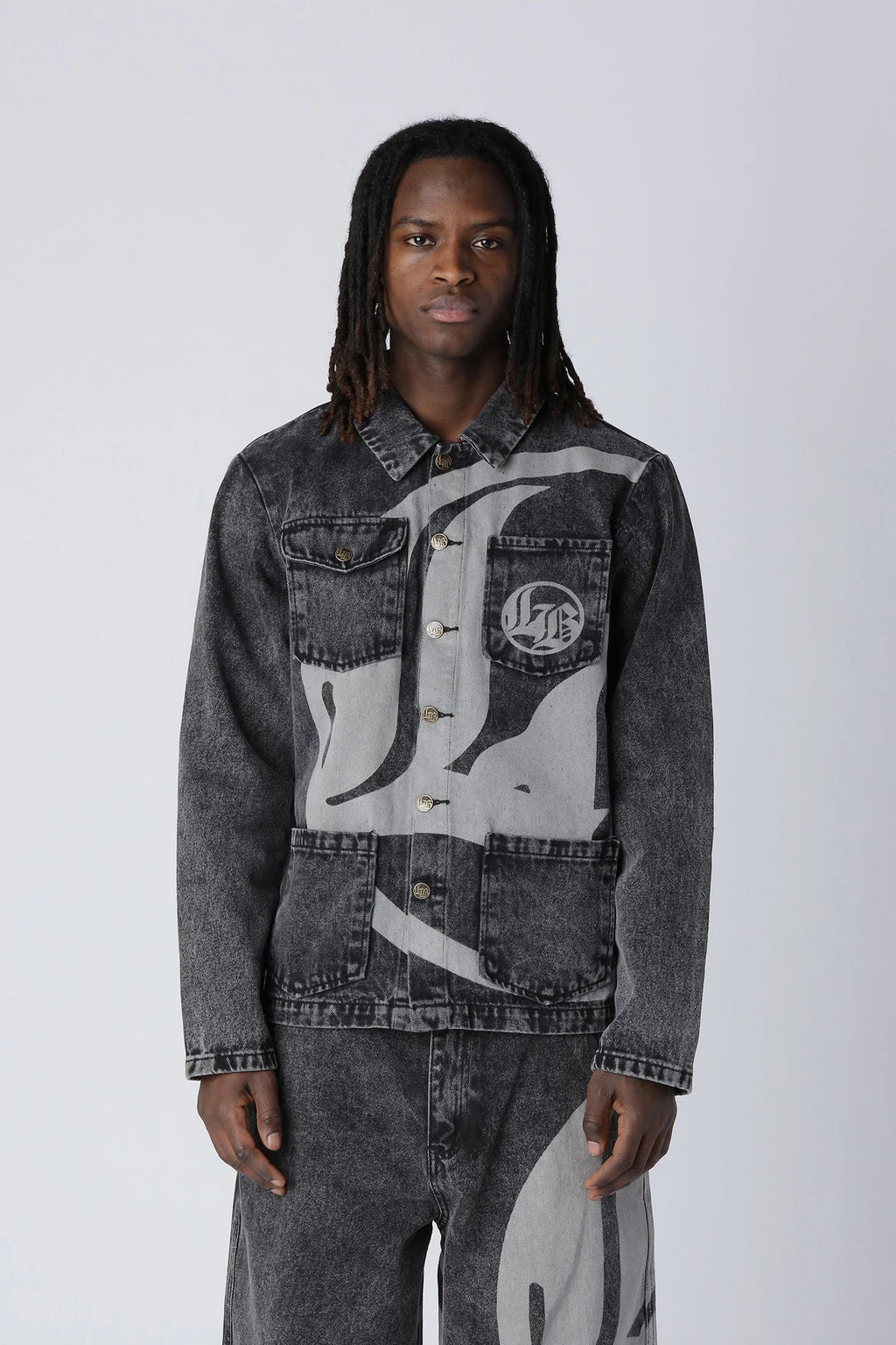 LOST BOYS ARCHIVES Logo Denim Jacket Black
