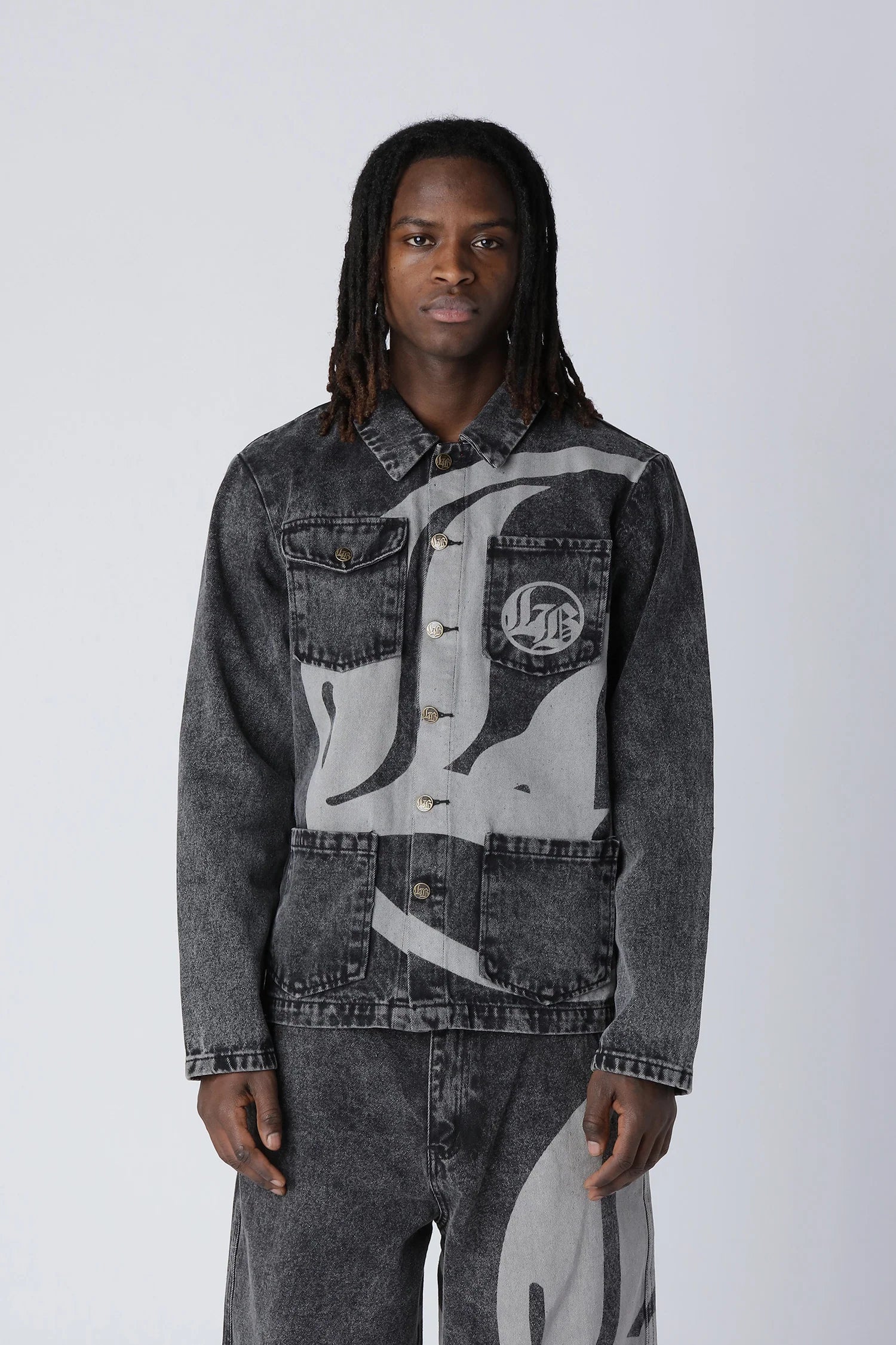 LOST BOYS ARCHIVES Logo Denim Jacket Black