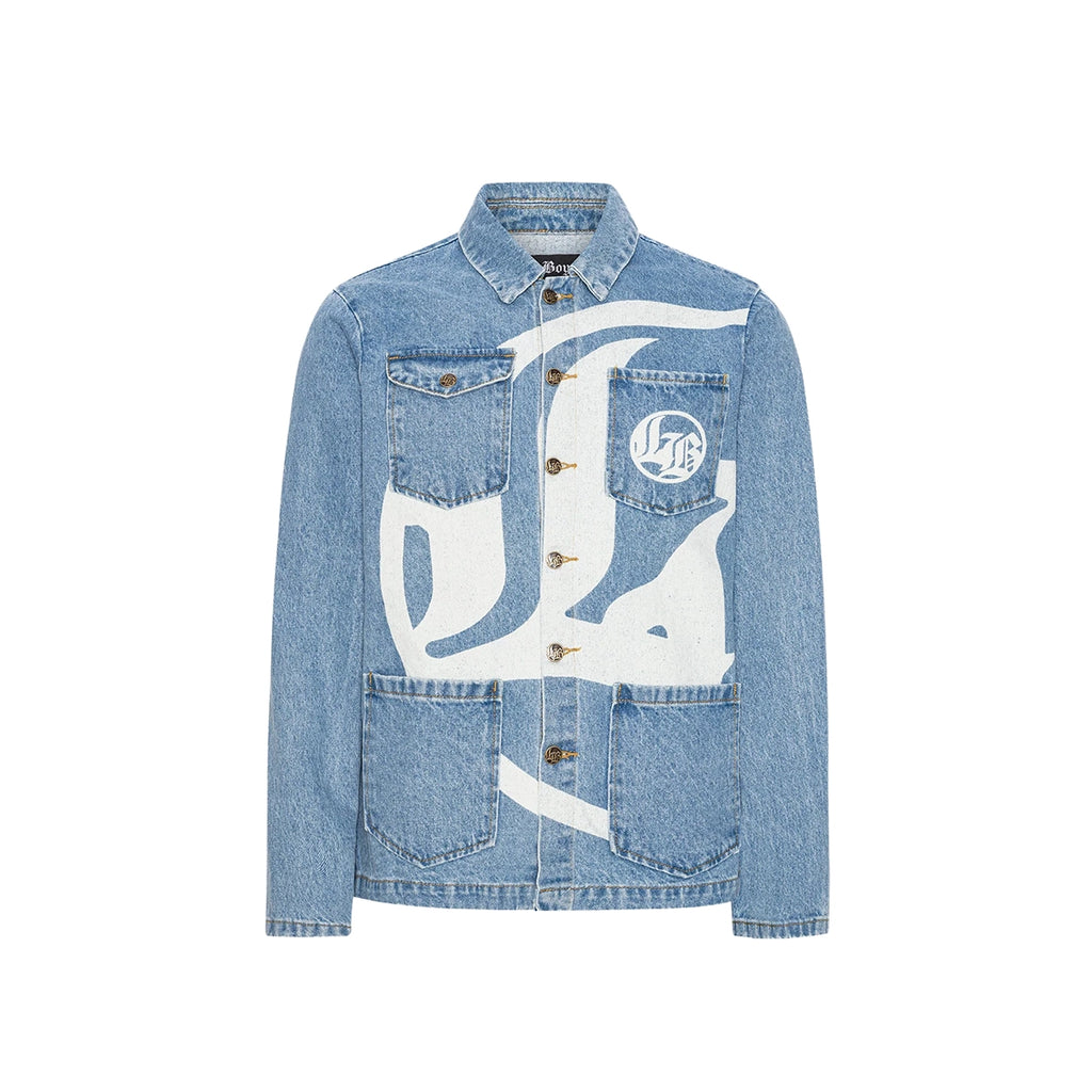 LOST BOYS ARCHIVES Logo Denim Jacket Light Blue