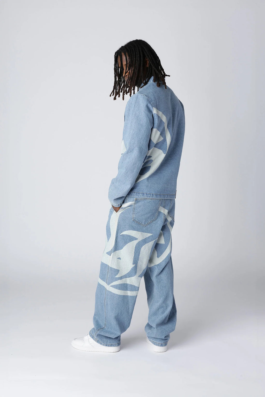 LOST BOYS ARCHIVES Logo Denim Jacket Light Blue