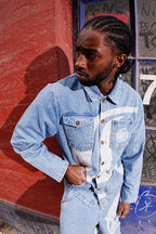 LOST BOYS ARCHIVES Logo Denim Jacket Light Blue