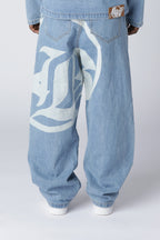 LOST BOYS ARCHIVES Logo Denim Jeans Light Blue