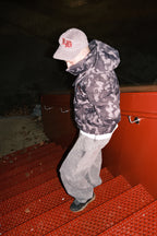 LOST BOYS ARCHIVES Puffer Jacket Black Logo Camouflage