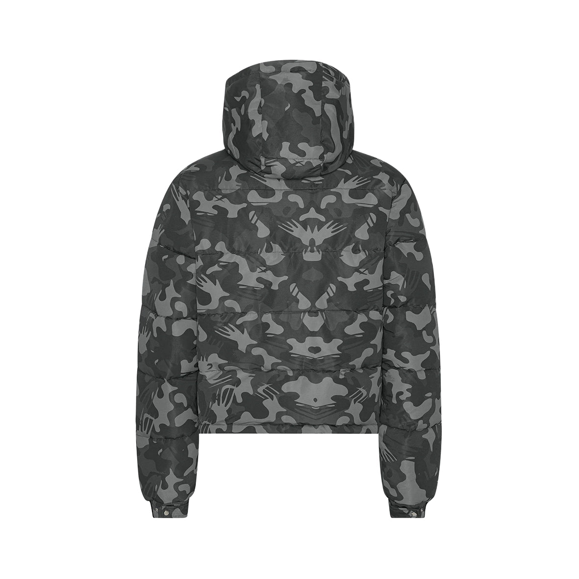 LOST BOYS ARCHIVES Puffer Jacket Black Logo Camouflage