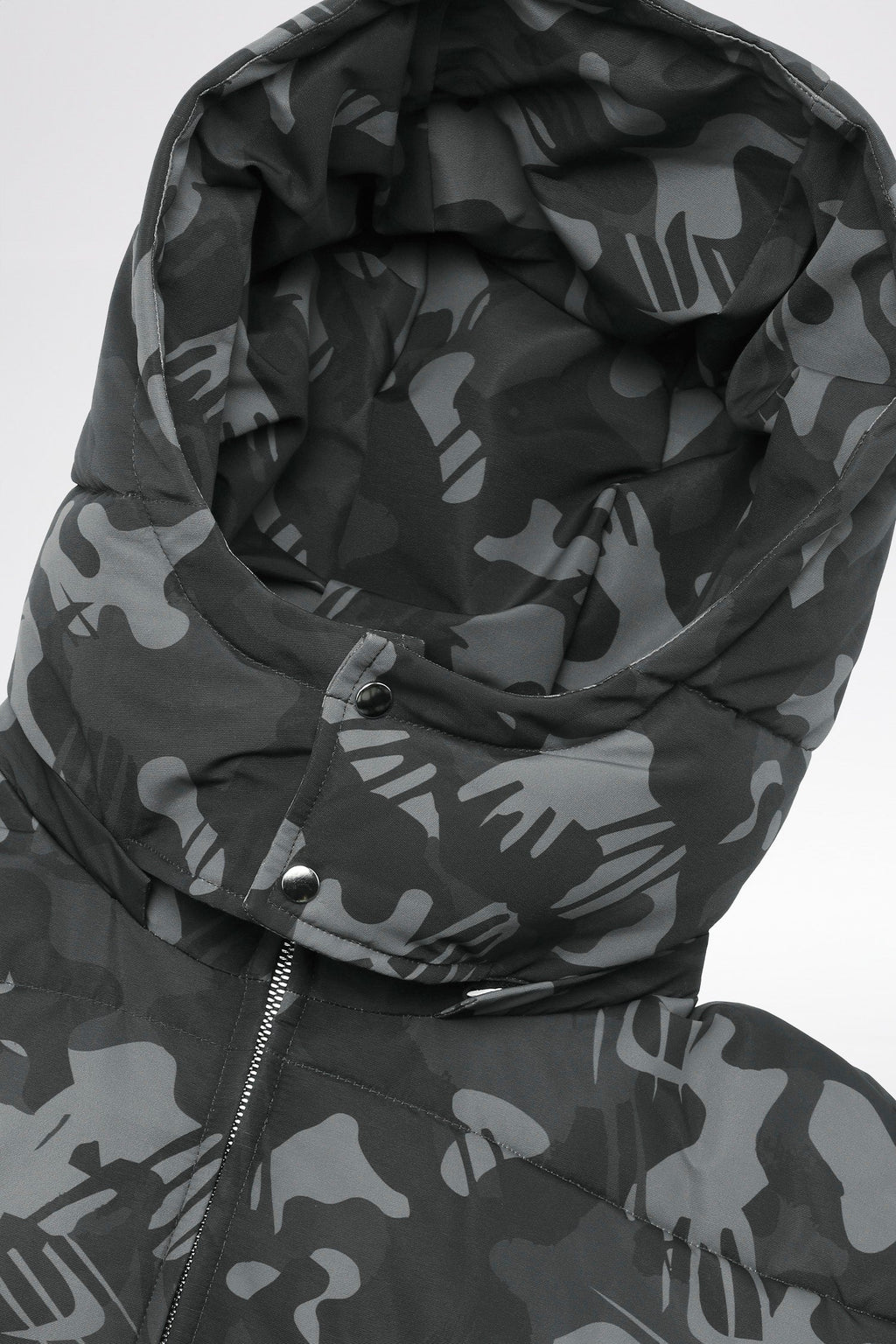 LOST BOYS ARCHIVES Puffer Jacket Black Logo Camouflage