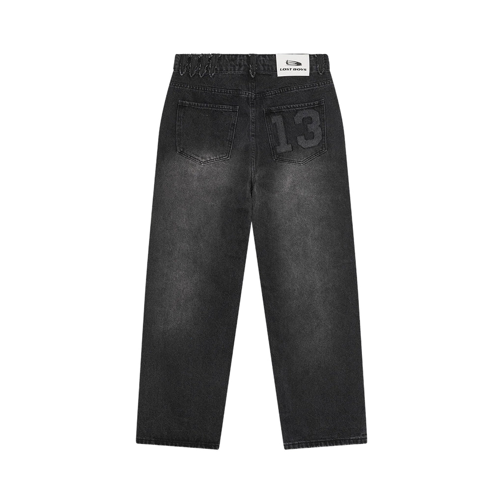 LOST BOYS ARCHIVES Sandblasted Everyday Jeans Washed Black