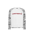 LOST BOYS ARCHIVES Script Logo Raglan Longsleeve Snow Camouflage