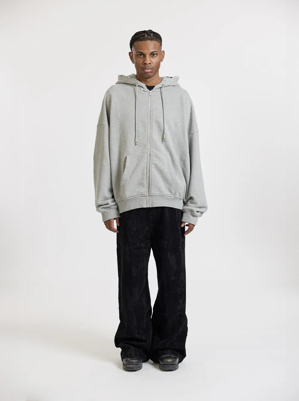 MOONLIGHT MANSION Gunshot Zip-Up Melange Grey