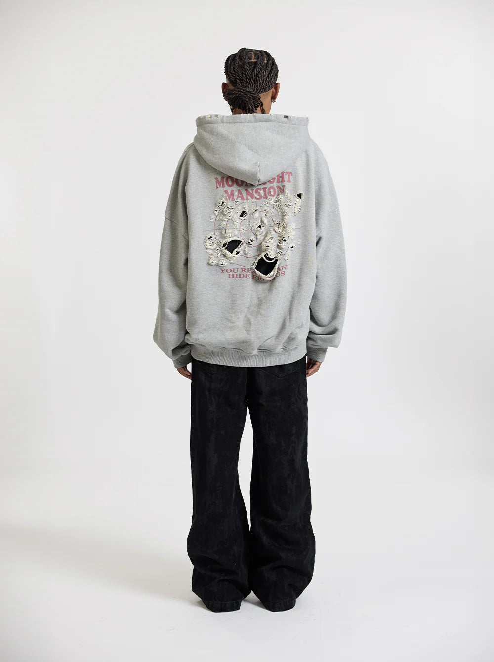 MOONLIGHT MANSION Gunshot Zip-Up Melange Grey