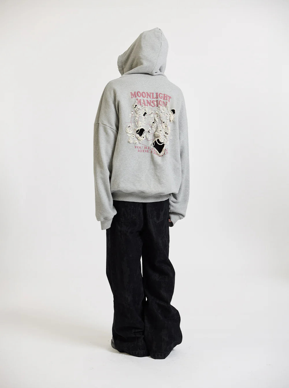 MOONLIGHT MANSION Gunshot Zip-Up Melange Grey