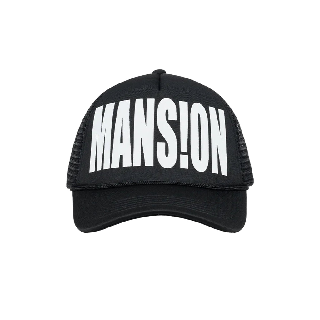 MOONLIGHT MANSION Mans!on Trucker Cap Black White