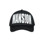 MOONLIGHT MANSION Mans!on Trucker Cap Black White