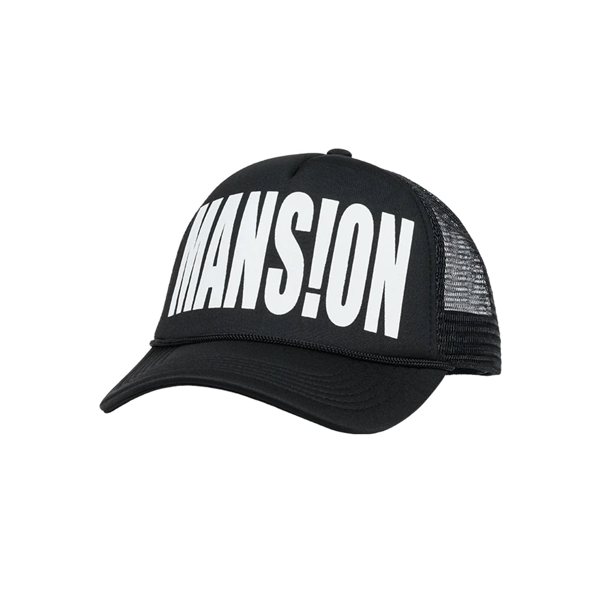 MOONLIGHT MANSION Mans!on Trucker Cap Black White