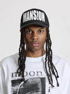 MOONLIGHT MANSION Mans!on Trucker Cap Black White