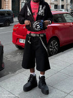 MOONLIGHT MANSION Silhouette Jorts Black