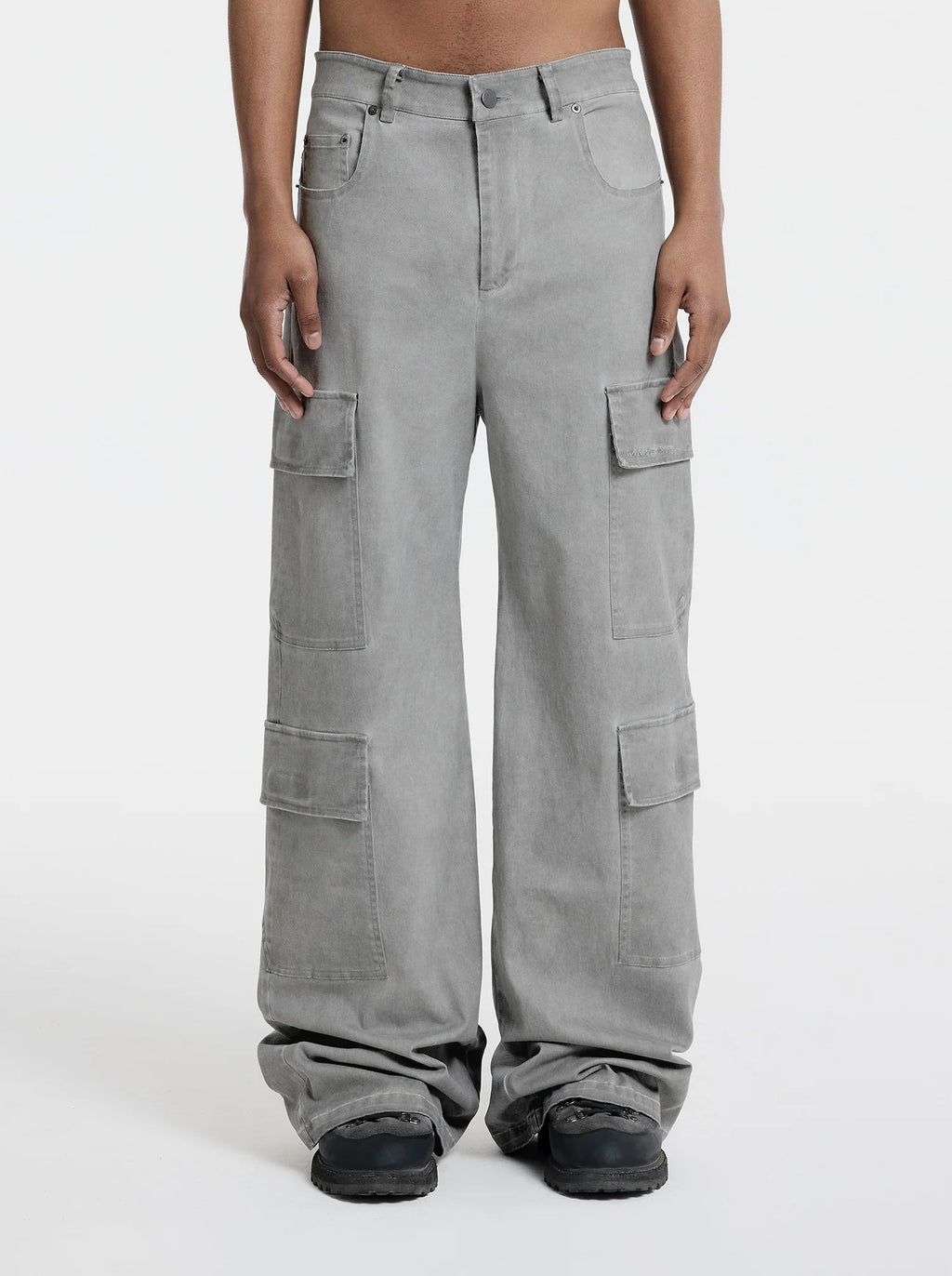 MOONLIGHT MANSION Washed Line Cargopants Ivory Beige