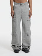 MOONLIGHT MANSION Washed Line Cargopants Ivory Beige