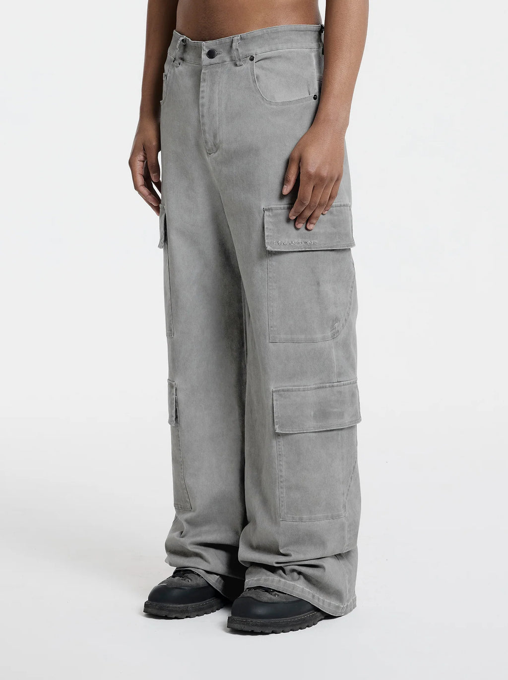 MOONLIGHT MANSION Washed Line Cargopants Ivory Beige