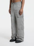 MOONLIGHT MANSION Washed Line Cargopants Ivory Beige