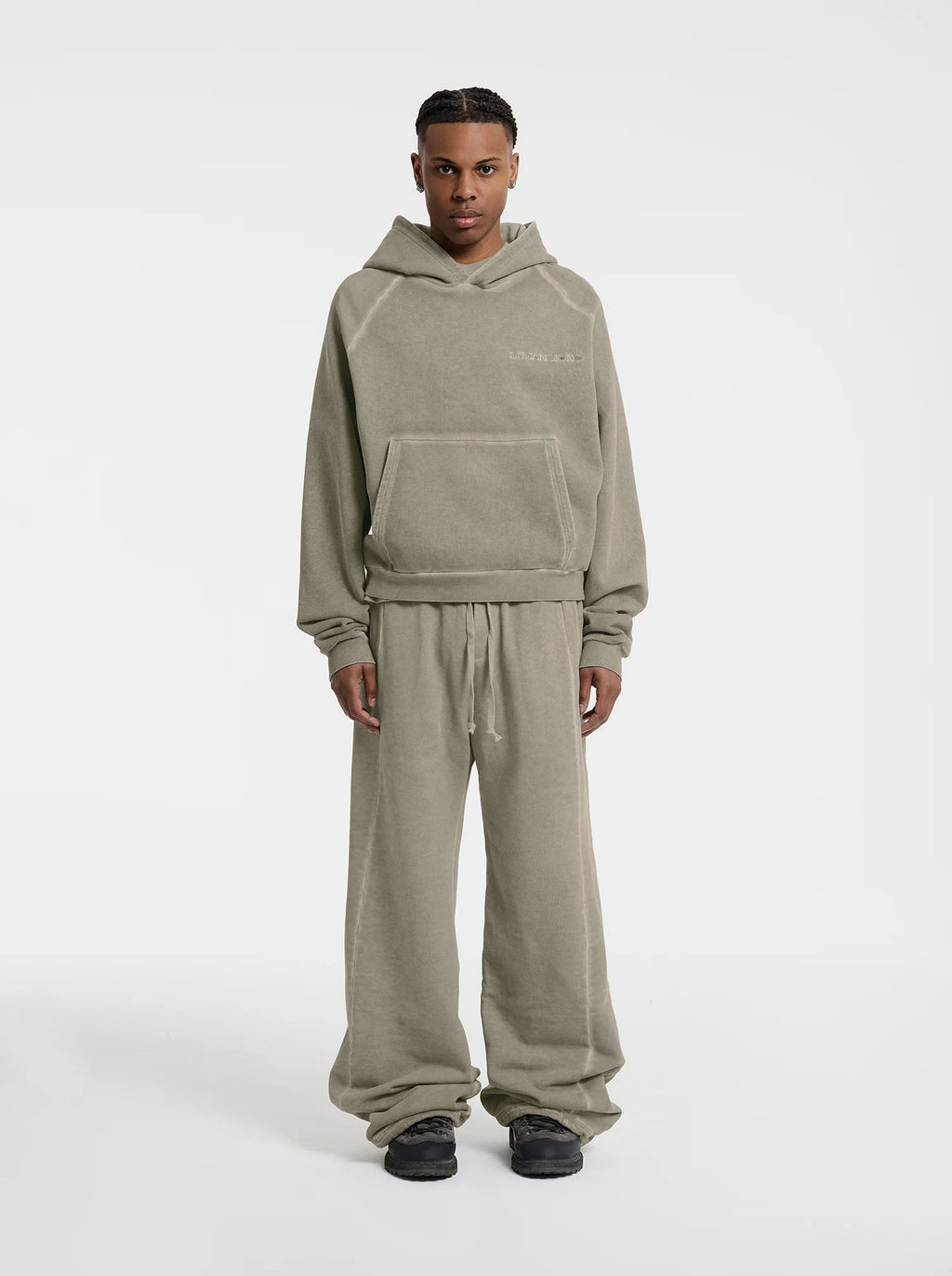 MOONLIGHT MANSION Washed Line Hoodie Desert Yellow