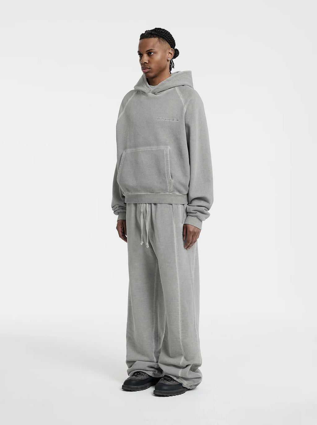 MOONLIGHT MANSION Washed Line Hoodie Ivory Beige