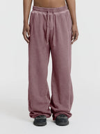 MOONLIGHT MANSION Washed Line Sweatpants Royal Red