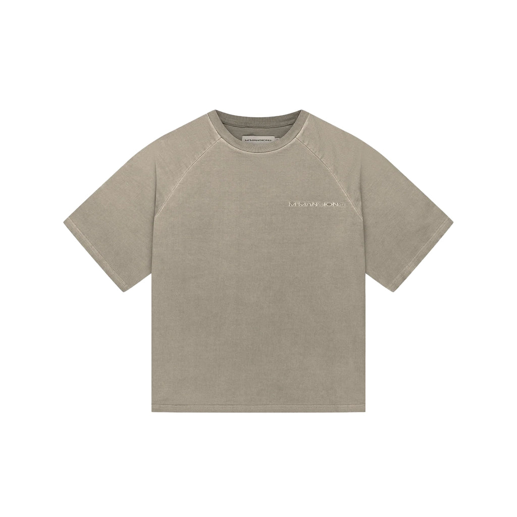 MOONLIGHT MANSION Washed Line T-Shirt Desert Yellow