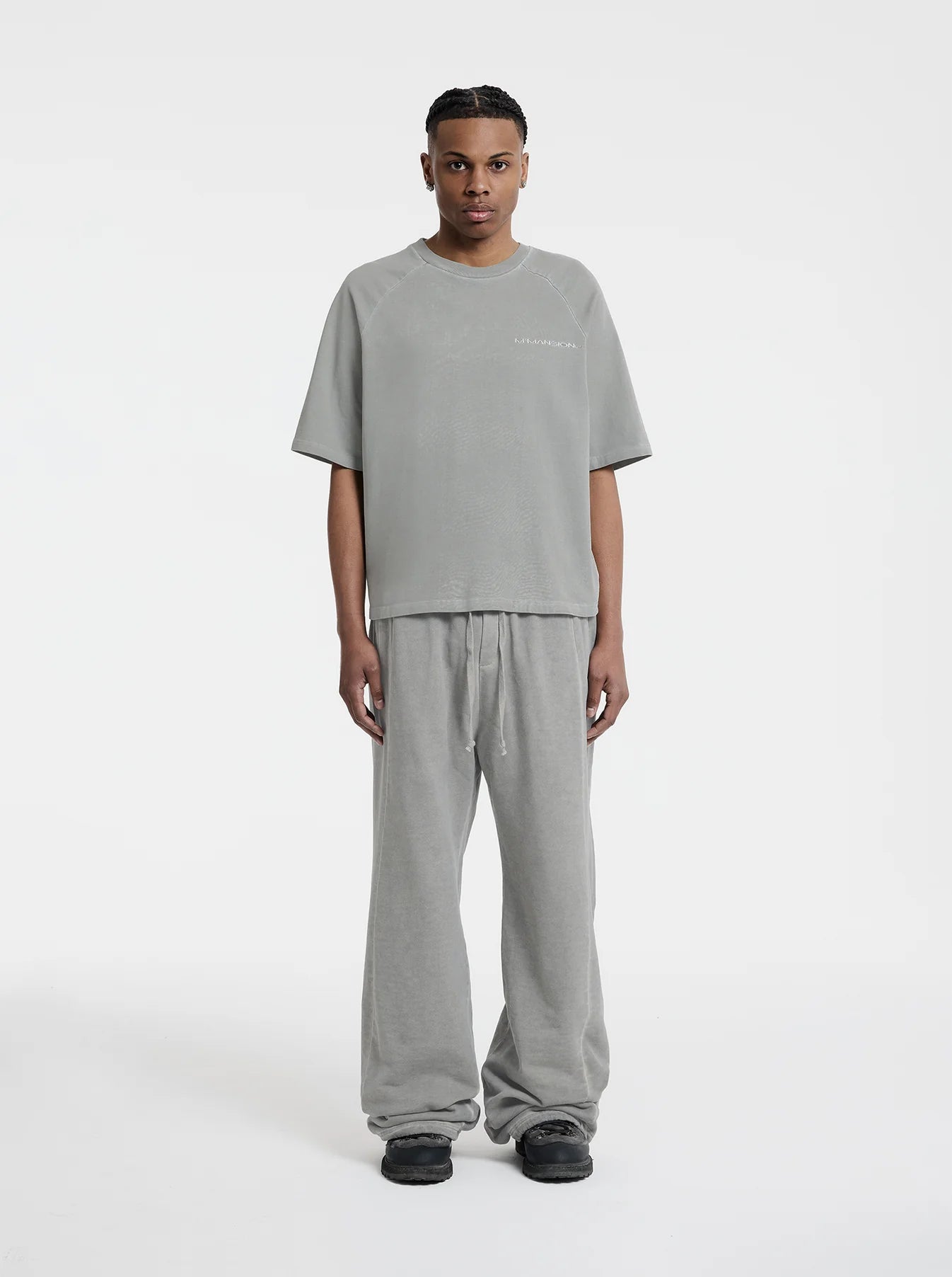 MOONLIGHT MANSION Washed Line T-Shirt Ivory Beige
