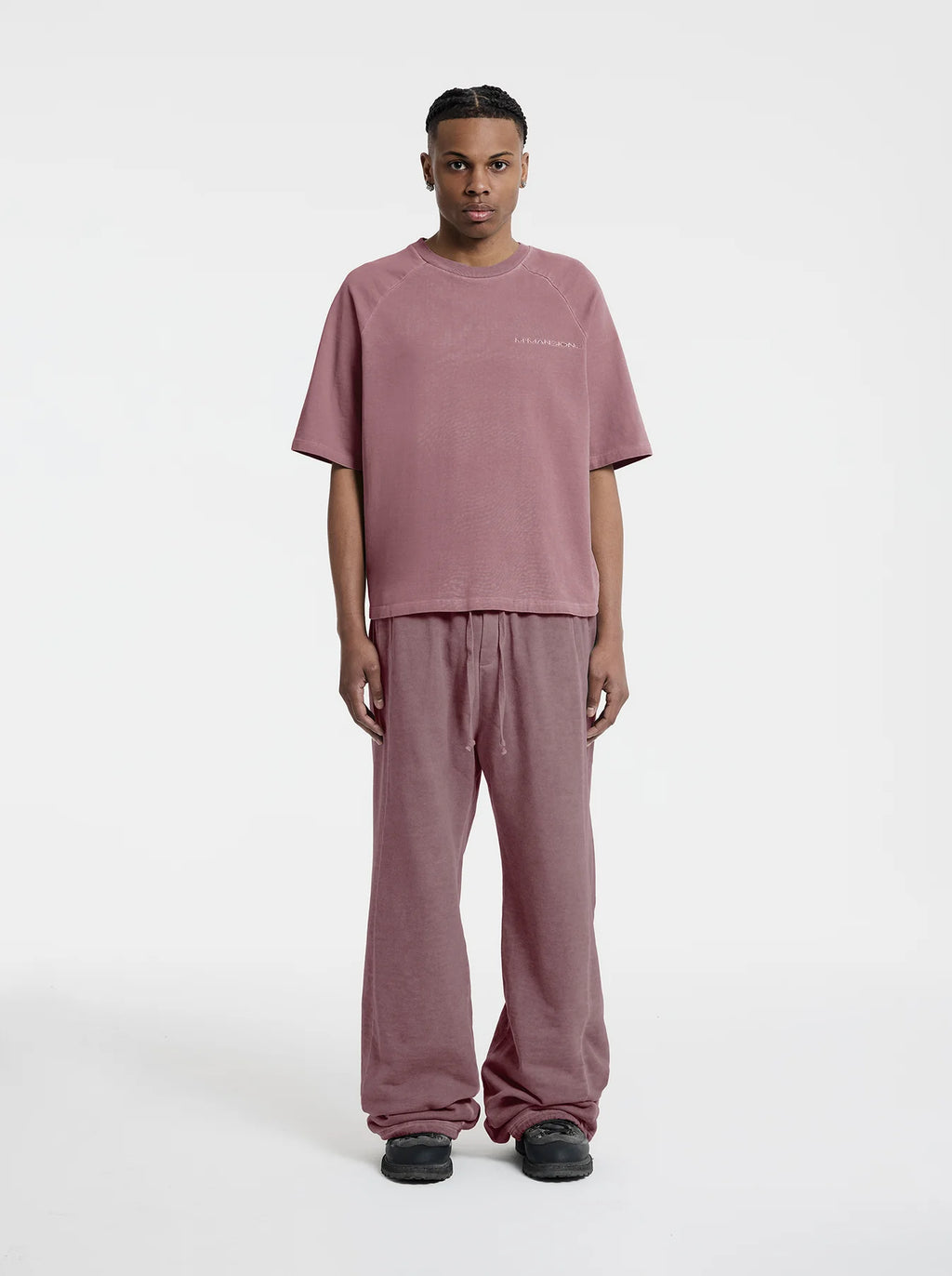 MOONLIGHT MANSION Washed Line T-Shirt Royal Red