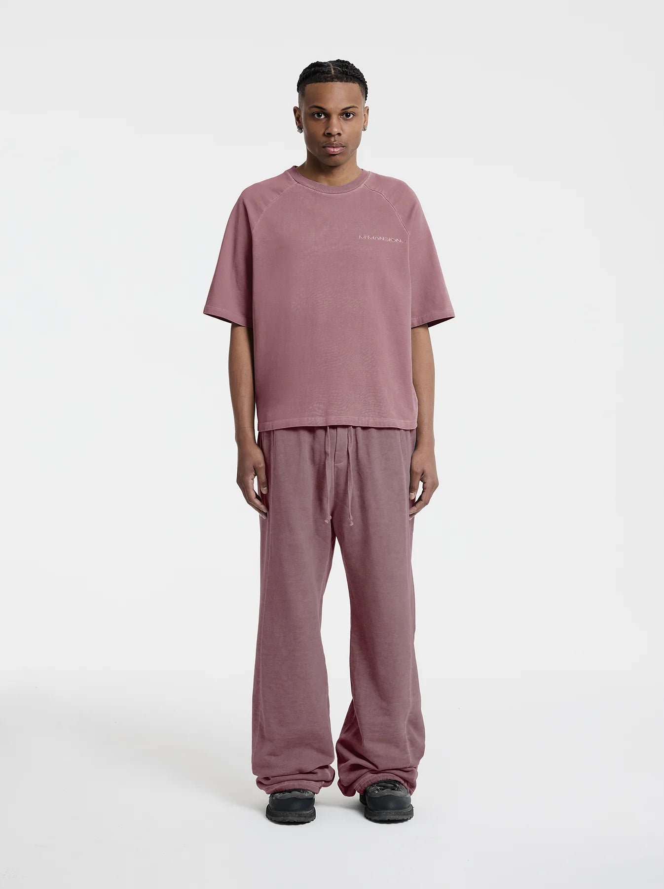 MOONLIGHT MANSION Washed Line T-Shirt Royal Red