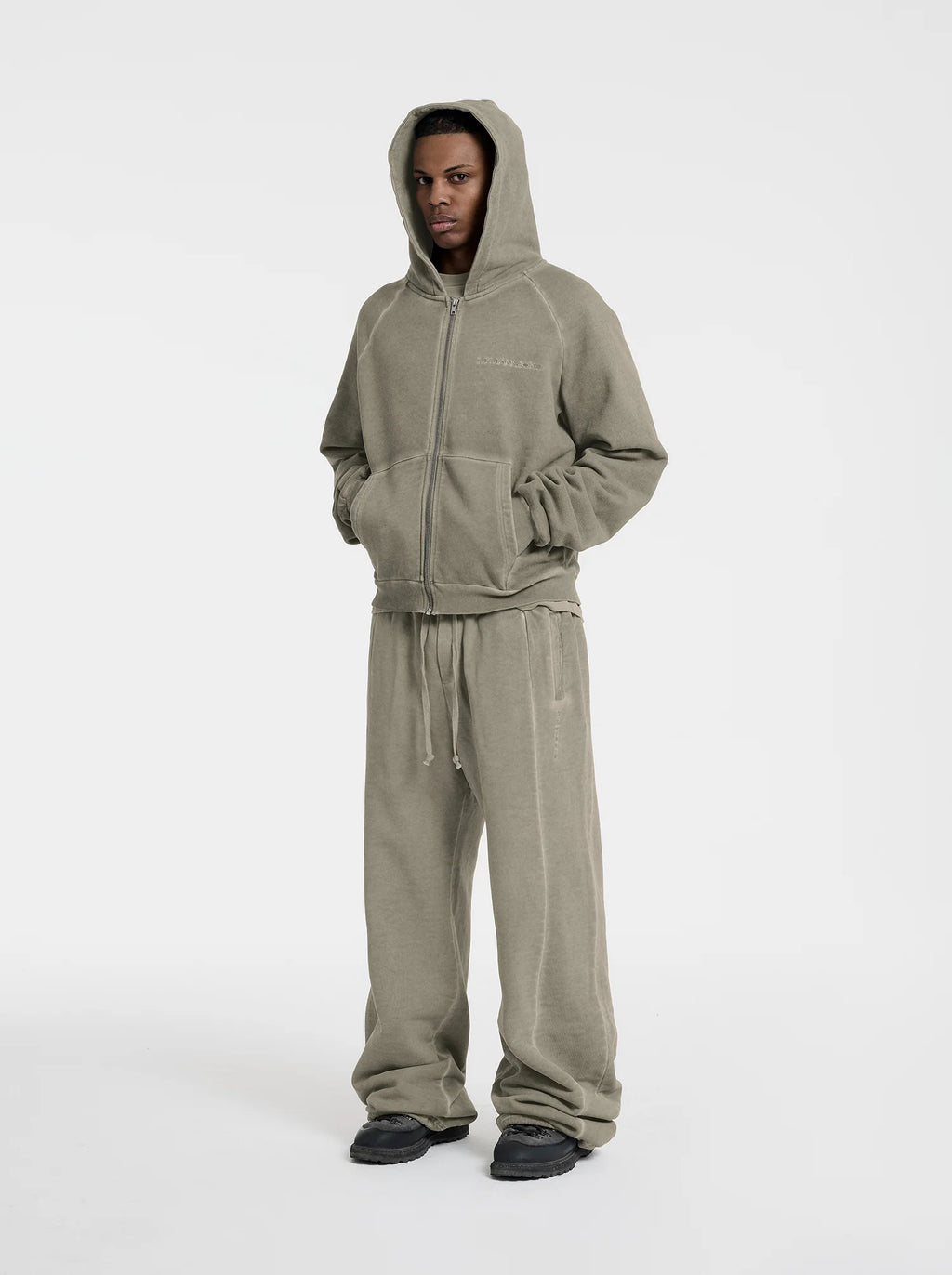 MOONLIGHT MANSION Washed Line Zip-up Desert Yellow