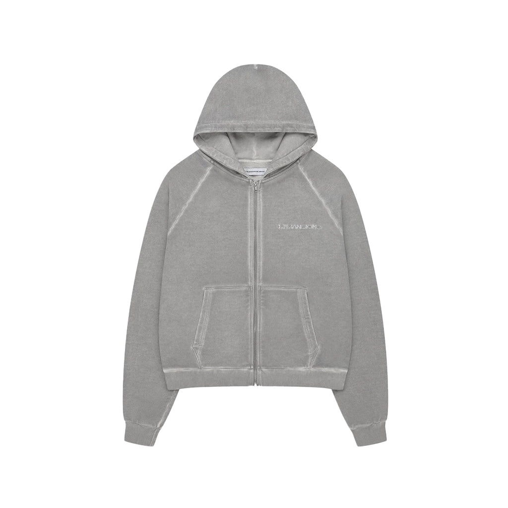 MOONLIGHT MANSION Washed Line Zip-up Ivory Beige