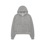 MOONLIGHT MANSION Washed Line Zip-up Ivory Beige