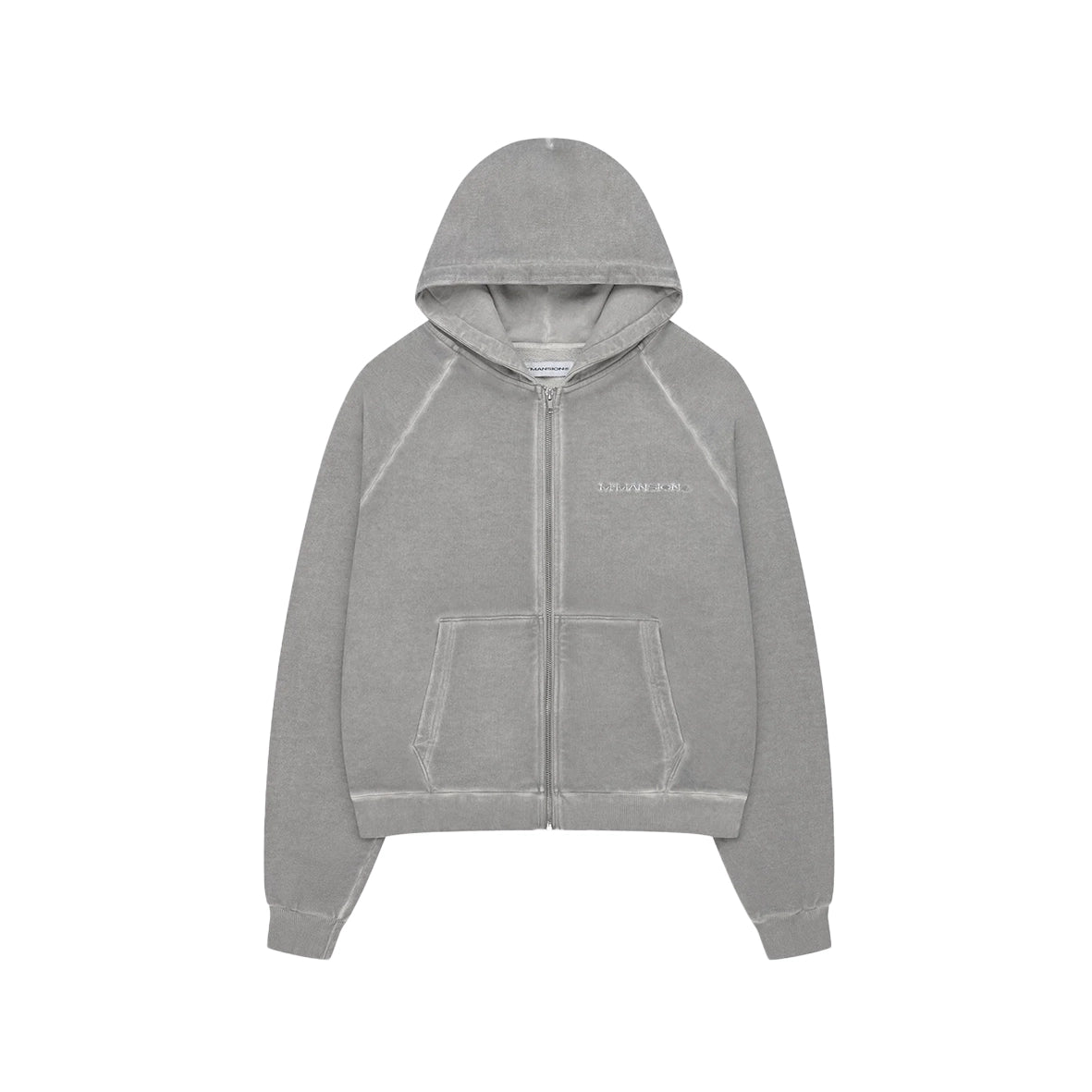 MOONLIGHT MANSION Washed Line Zip-up Ivory Beige