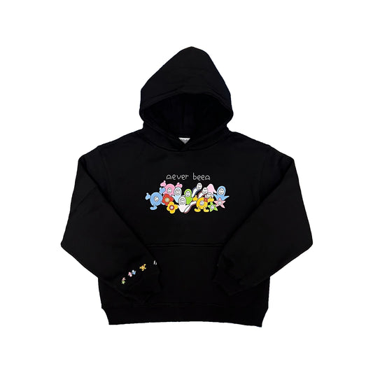 NEVER BEEN Family Hoodie Black