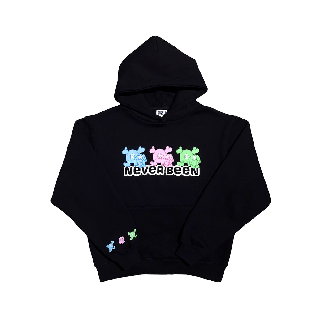 NEVER BEEN Bunny Hoodie Black