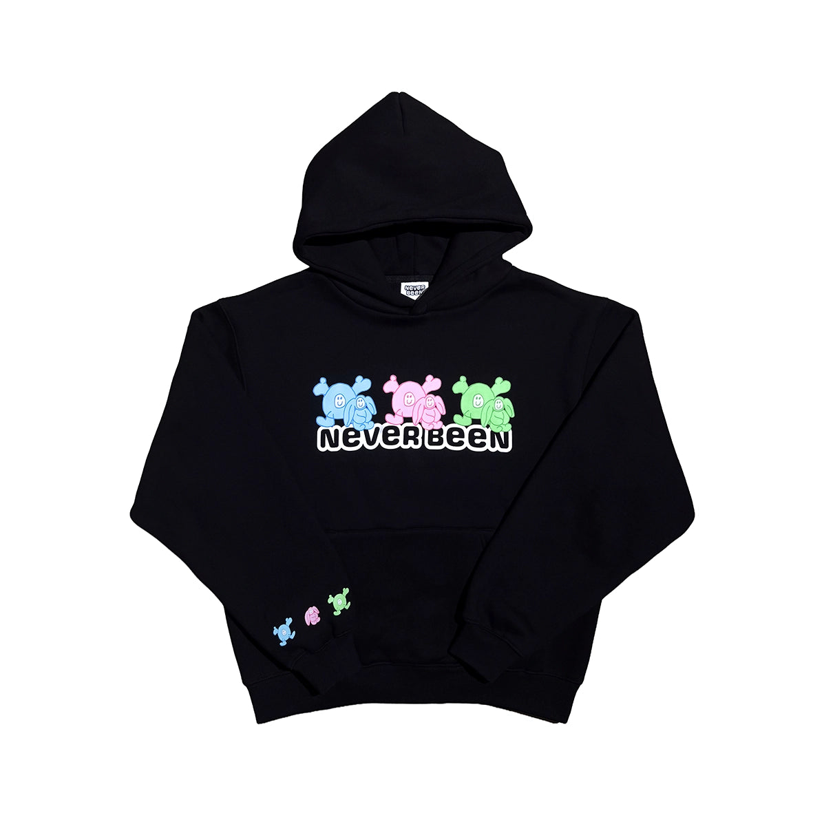 NEVER BEEN Bunny Hoodie Black