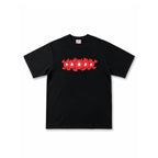NEVER BEEN Red Logo T-Shirt Black