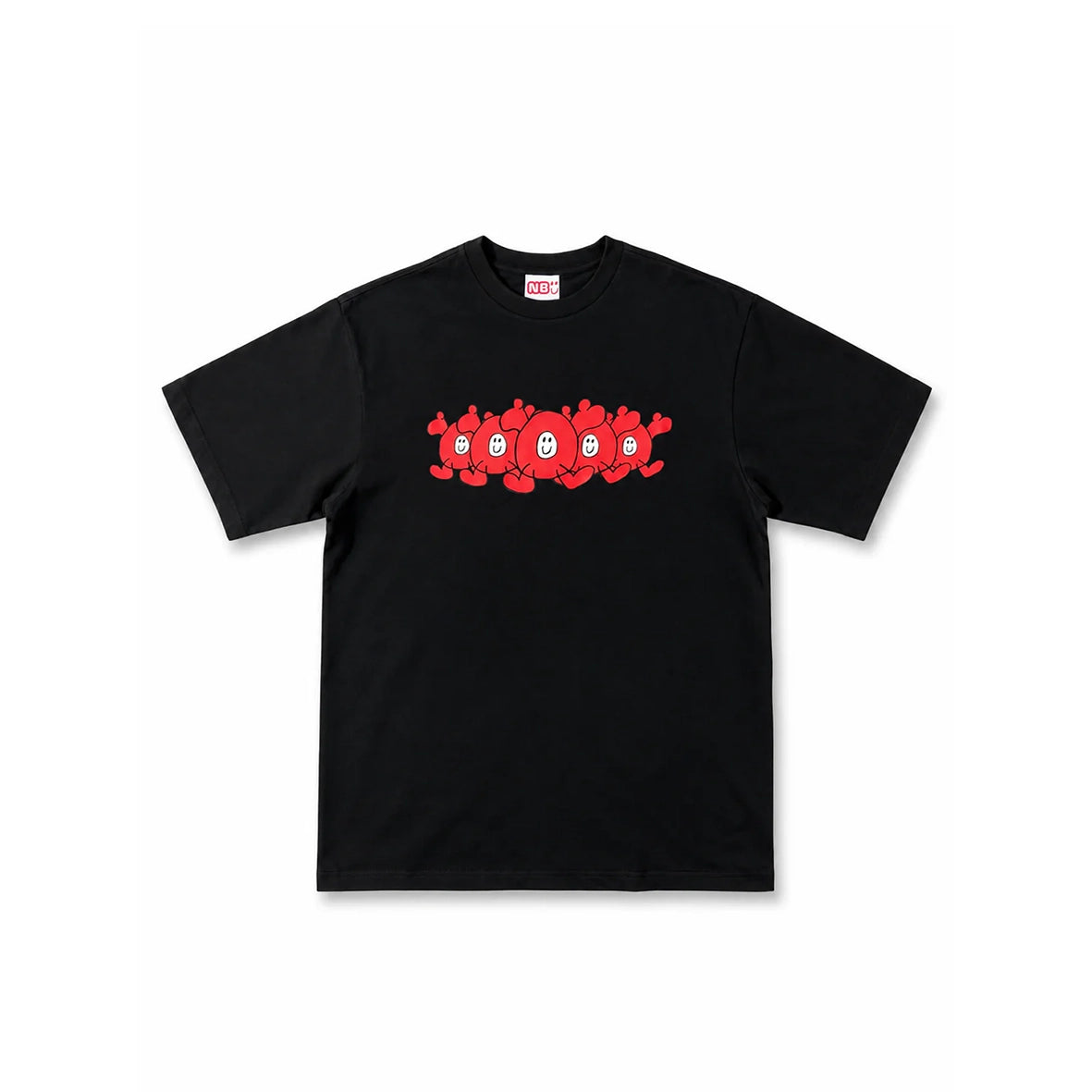 NEVER BEEN Red Logo T-Shirt Black