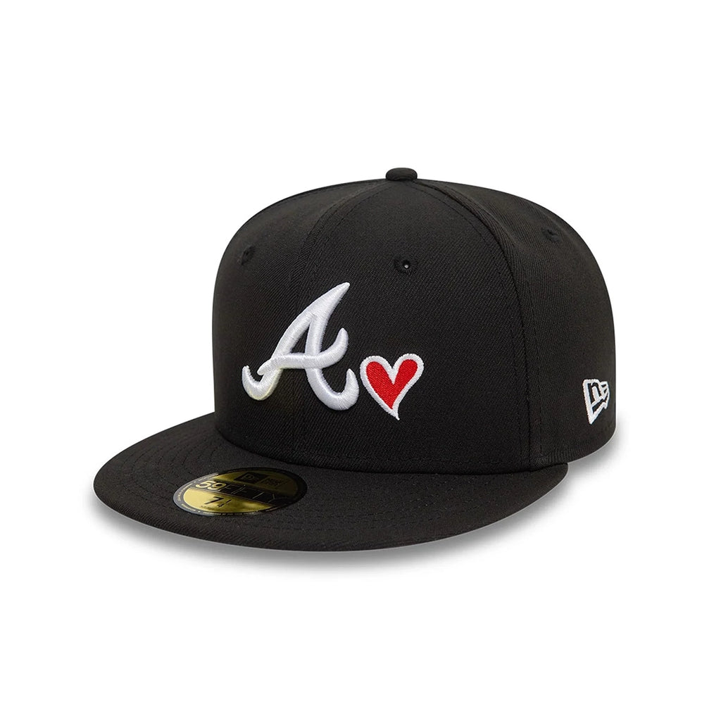 NEW ERA Atlanta Braves Black White Heart Icon 59FIFTY Fitted Cap 60943445