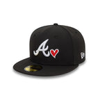 NEW ERA Atlanta Braves Black White Heart Icon 59FIFTY Fitted Cap 60943445