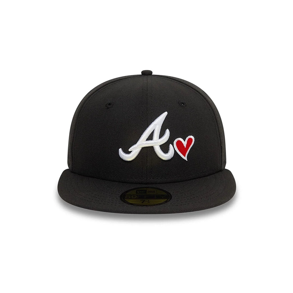NEW ERA Atlanta Braves Black White Heart Icon 59FIFTY Fitted Cap 60943445