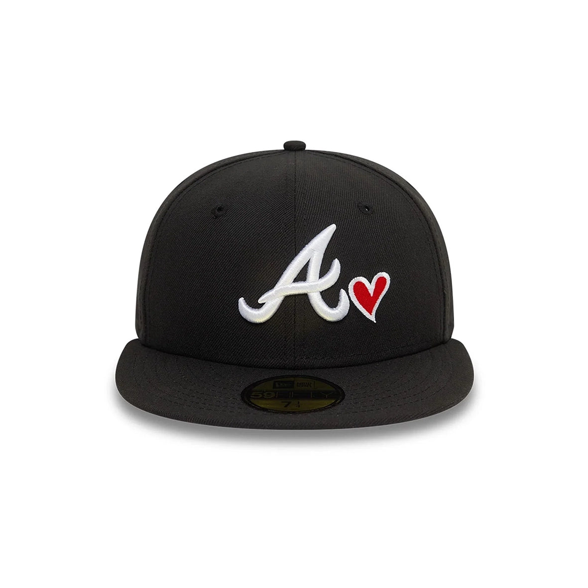 NEW ERA Atlanta Braves Black White Heart Icon 59FIFTY Fitted Cap 60943445