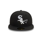 NEW ERA Chicago White Sox Black White Heart Icon 59FIFTY Fitted Cap 60943444