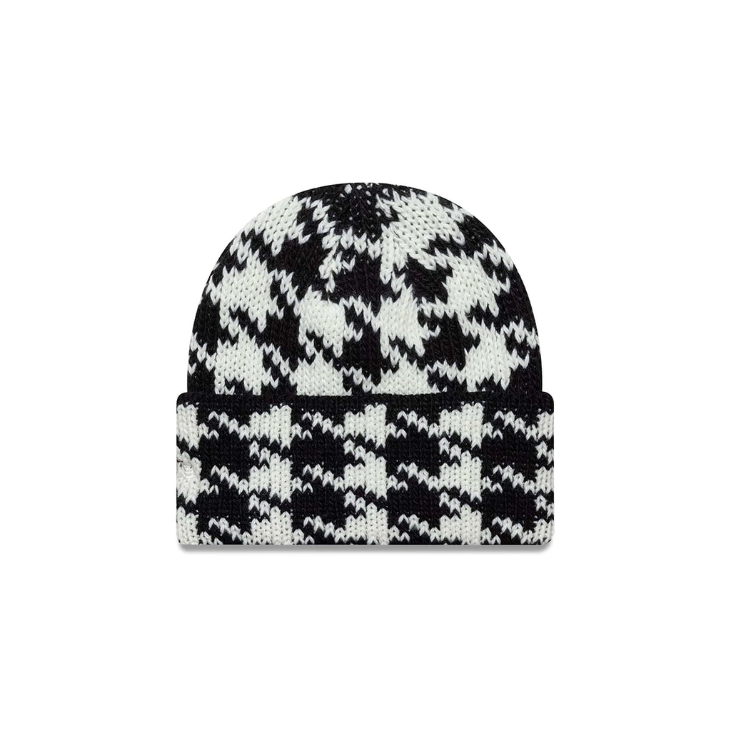 NEW ERA Houdstooth Black Cuff Knit Beanie Hat